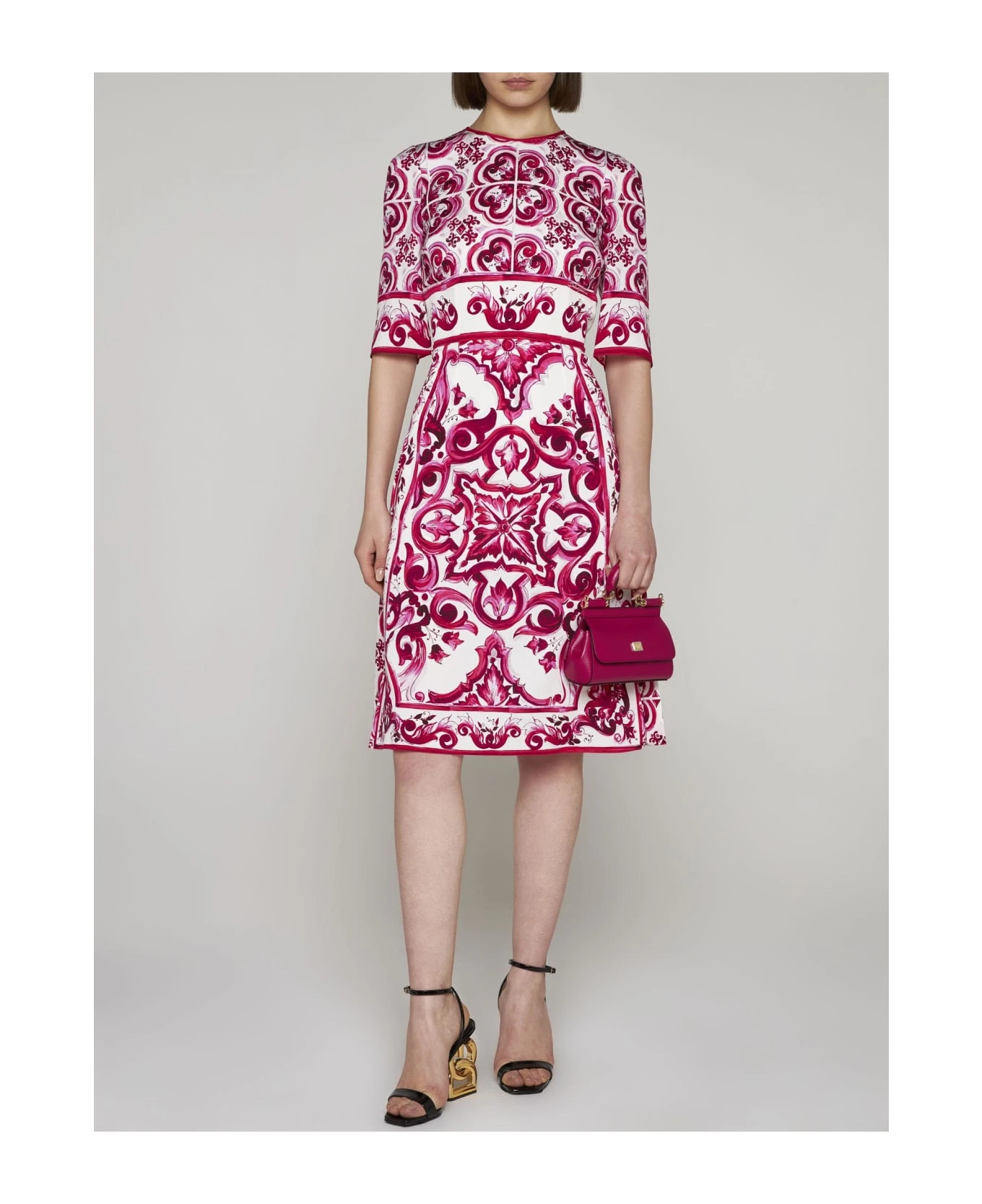 Dolce & Gabbana Majolica Print Silk Dress 3 Dolce & Gabbana Majolica Print Silk Dress - Image 3