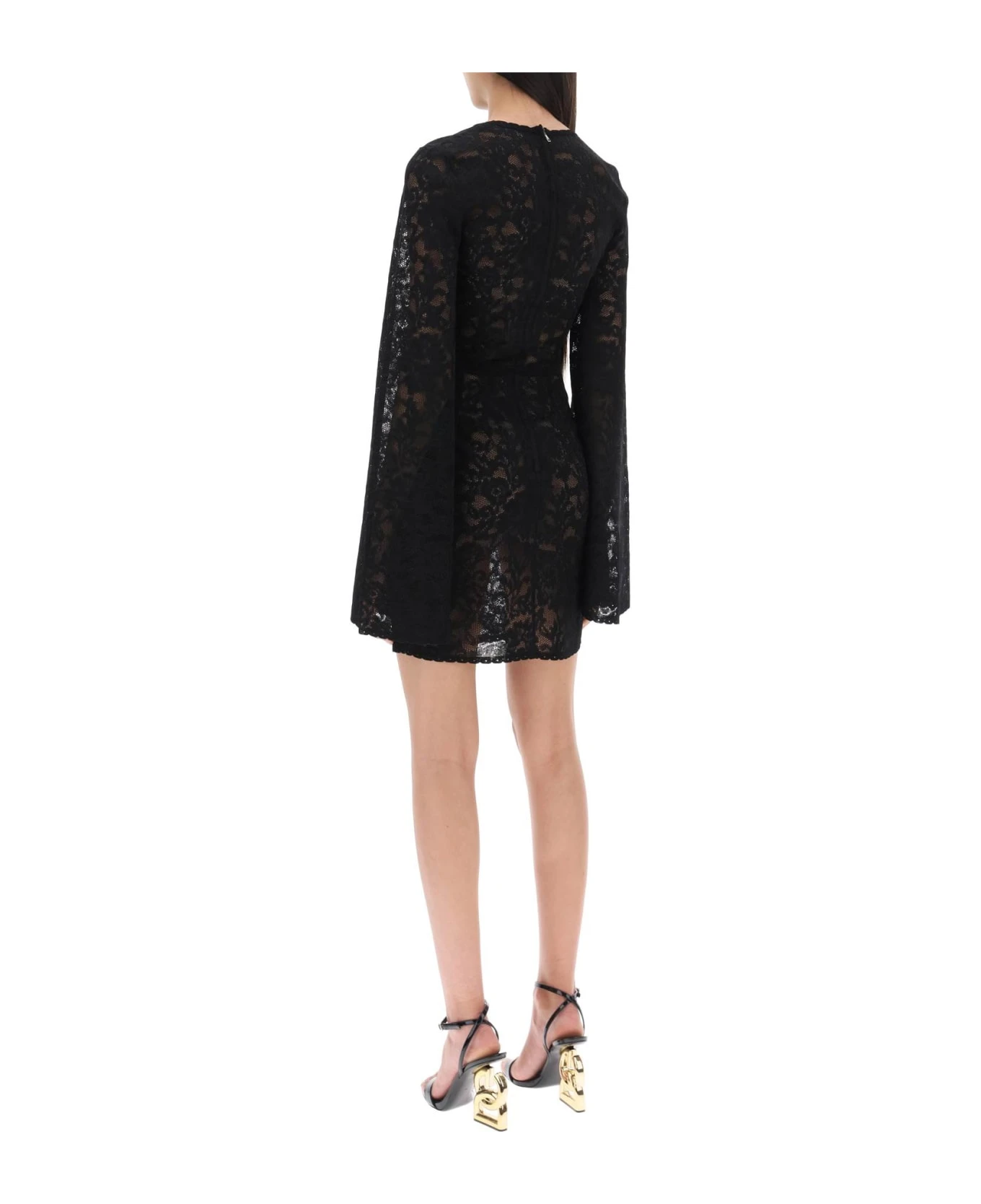 Dolce & Gabbana Mini Dress In Floral Openwork Knit 3 Dolce & Gabbana Mini Dress In Floral Openwork Knit - Image 3