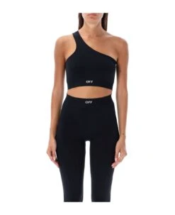 Off-White Off Stamp Seam Asymmetric Bra