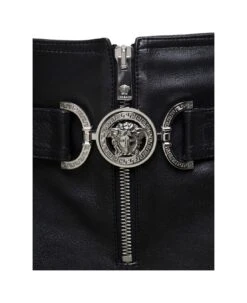 Versace Black Miniskirt With Belt And Medusa Buckle In Calf Woman -Italist Store e5c79da1a7fdec23cb3cf4eb6753bbbc