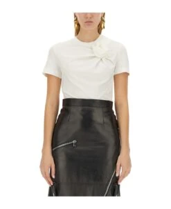 Alexander McQueen Orchid Draped T-shirt -Italist Store e6bf4eebe9b2152b60626f69d7de3d7b 1