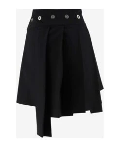 Off-White Stretch Wool Pleated Skirt 4 Off-White Stretch Wool Pleated Skirt -Italist Store e7e57ee5c344a81c91e8685566b574ae