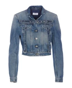 Off-White Cargo Crop Denim Jacket