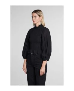 Idris Blouse In Black Cotton -Italist Store e940e83d04246e912d3388c9cbe4853e
