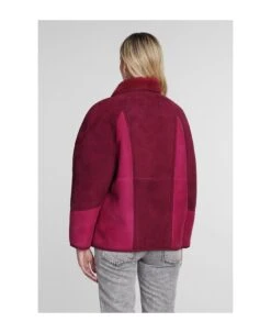 Abeni Coat In Bordeaux Leather -Italist Store eb090212c1ee40d3d4a63c0da2bfb547