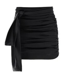 Dolce & Gabbana Ruched Satin Mini Skirt