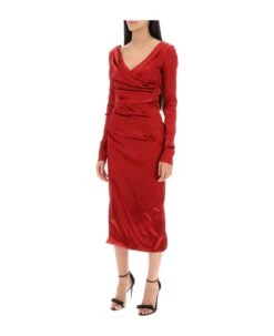 Dolce & Gabbana Draped Dress In Satin 7 Dolce & Gabbana Draped Dress In Satin -Italist Store edb2019f1ac290bc91f7c7432618eea2