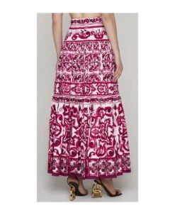 Dolce & Gabbana Majolica Print Cotton Maxi Skirt -Italist Store eef58d752fccf4933ad625c8e95826d8