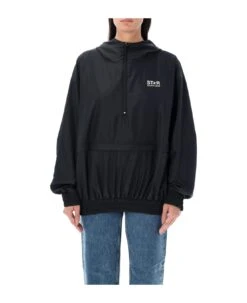 Golden Goose Black Windbreaker With Hood