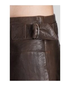 Bertille Skirt In Brown Leather -Italist Store efd508d407b57cbd5e470206dd859664