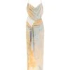Off-White Draped Tie-dye Dress