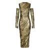 Dolce & Gabbana Laminated Organza Midi Dress