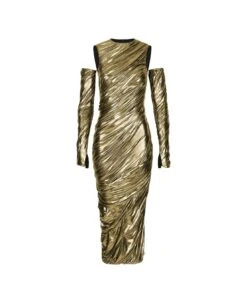 Dolce & Gabbana Laminated Organza Midi Dress