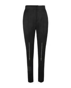 Alexander McQueen Zip Applique Regular Plain Trousers