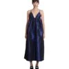 Ganni Dress In Blue Polyester