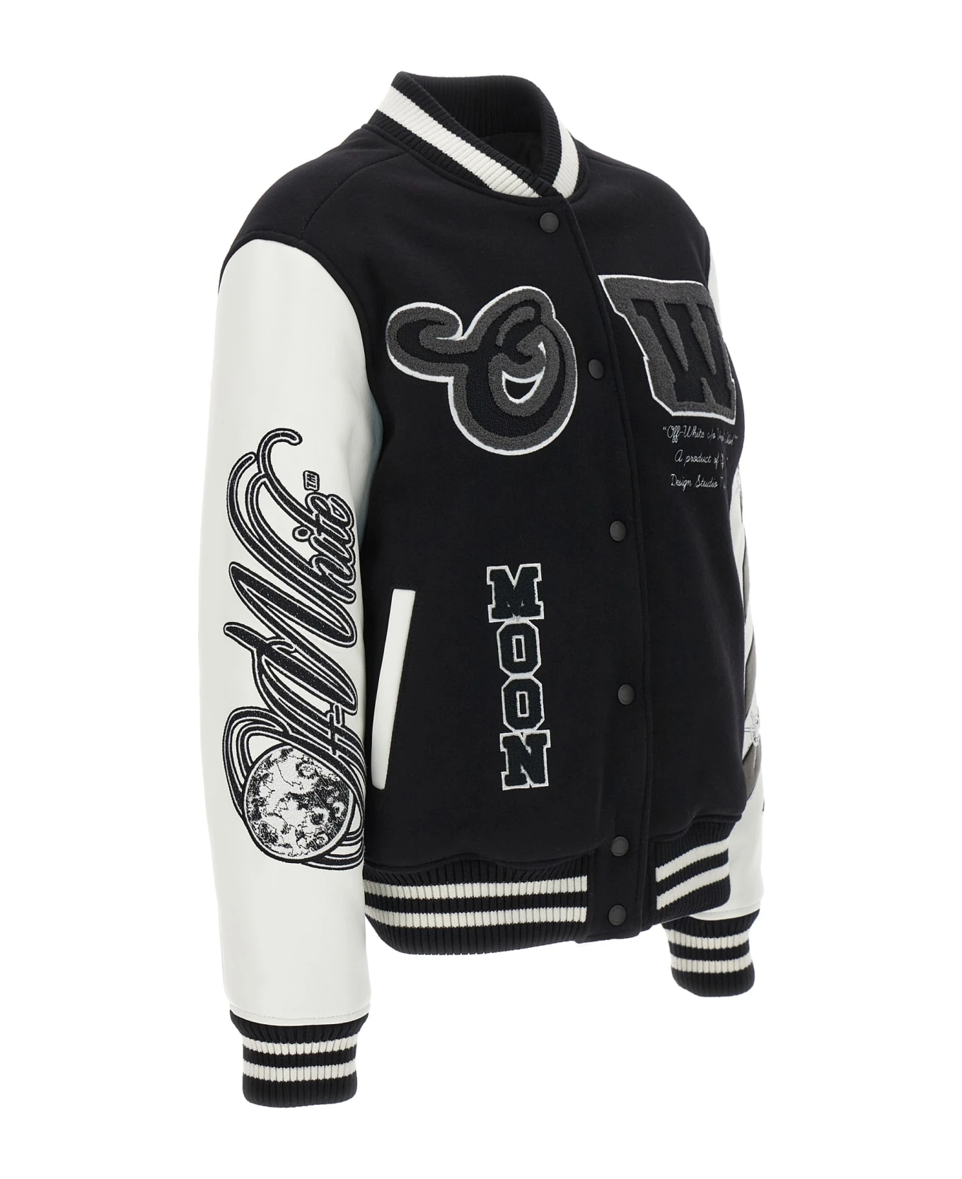 Off-White 'ow Meteor Moon Varsity' Bomber Jacket 3 Off-White 'ow Meteor Moon Varsity' Bomber Jacket - Image 3