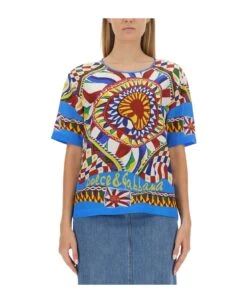 Dolce & Gabbana Cart Print Blouse
