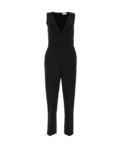 Red Valentino Black Stretch Twill Jumpsuit
