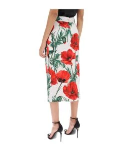 Dolce & Gabbana Midi Skirt With Poppy Print 6 Dolce & Gabbana Midi Skirt With Poppy Print -Italist Store f372376f1379a2acec9f55f7d91e94eb