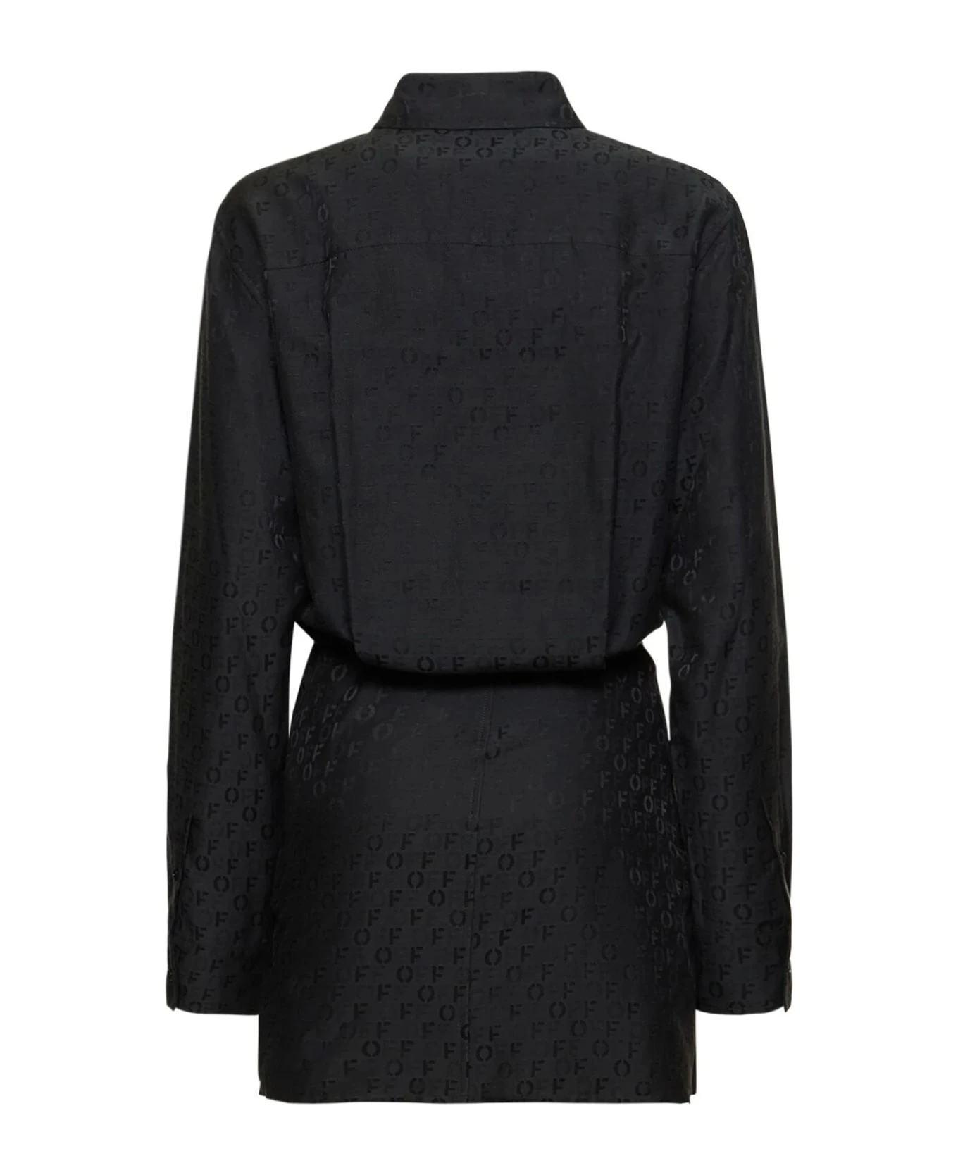 Off-White Black Silk-cotton Blend Shirtdress 2 Off-White Black Silk-cotton Blend Shirtdress - Image 2