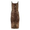 Dolce & Gabbana Leopard Print Fitted Midi Dress