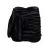 Dolce & Gabbana Short Black Draped Skirt With Bow Detail In Stretch Silk Woman