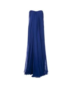 Alexander McQueen Ultramarine Blue Bustier Evening Dress
