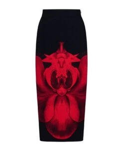 Alexander McQueen Ethereal Orchid Midi Skirt